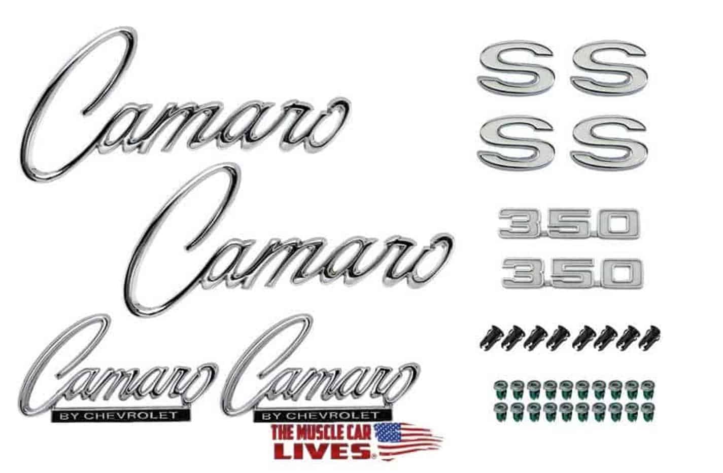 1 Emblem Kit: 69 Camaro Super Sports - With RS - 350 Emblem Kit